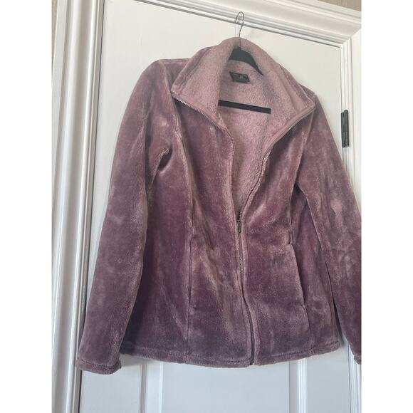 33 Heat Mauve Teddy Cozy Soft Faux Fur Zip Up Jacket Small - Picture 7 of 8